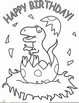 Birthday Coloring Happy Pages Dinosaur Printable Kids Sheets Party Rex Dinosaurs Sheet Education Cards Print Fun Card Colouring Book Pdf sketch template