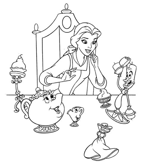 beauty   beast disney coloring pages top coloring pages