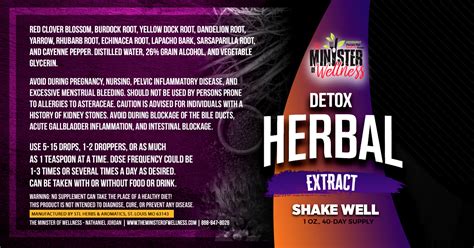 detox herbal extract  minister  wellness