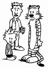 Calvin Hobbes Coloring Printable Small Sheets Pages Children Top Coloringpagesfortoddlers sketch template