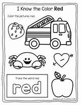 Red Color Preschool Colors Activities Worksheets Learning Worksheet Coloring Printable Toddlers Kindergarten Activity Toddler Pages Sheet Word Teaching Teacherspayteachers Lesson sketch template