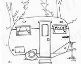 Camper Coloring Pages Rv Airstream Travel Trailer Trailers Campers Printable Drawing Vintage Color Embroidery Line Board Adult Getdrawings Instant Patterns sketch template
