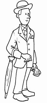 Coloring Pages His British Hat Umbrella Bowler Gentleman English Man Para Colorear 為孩子的色頁 sketch template