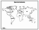 Mapa Continentes Nombres Contientes Paraimprimir Clic sketch template