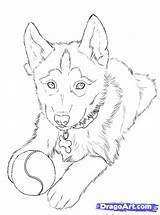 Husky Drawing Puppy Drawings Easy Dog Huskies Simple Cool Draw Pencil Sketches sketch template