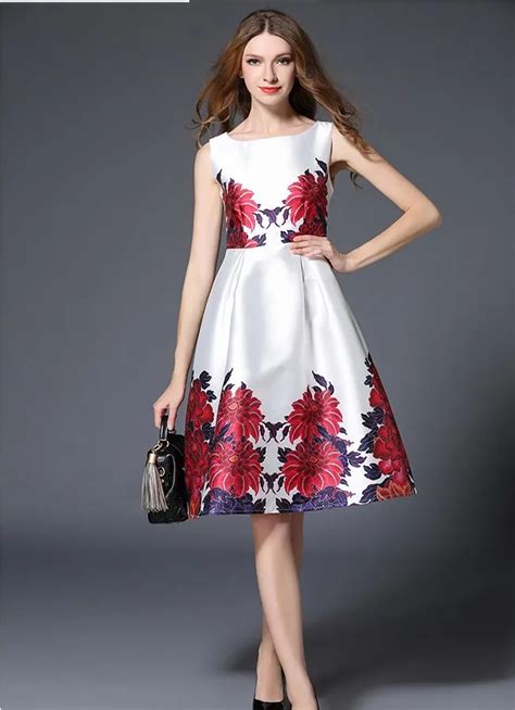 arrival womens fashion slim ball gowns girls casual summer quality design flower