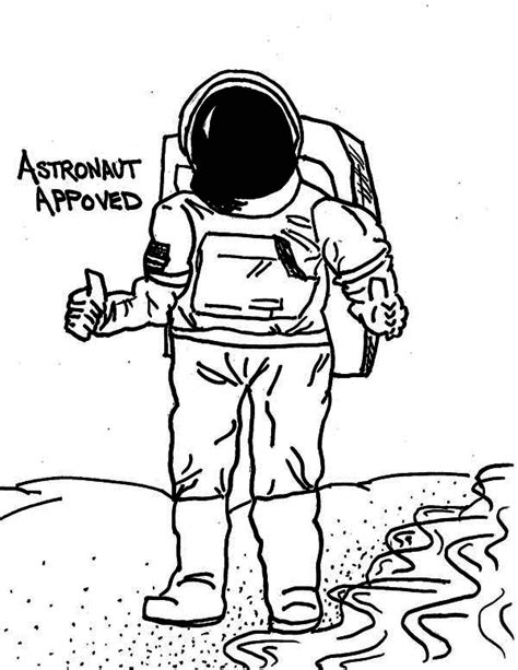 drawing   astronaut   moon surface coloring page