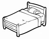 Bed Cartoon Clipart Cliparts Library Bedroom sketch template