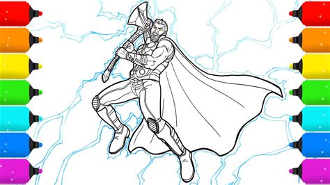 thor avengers infinity war drawing  coloring  markers youtube