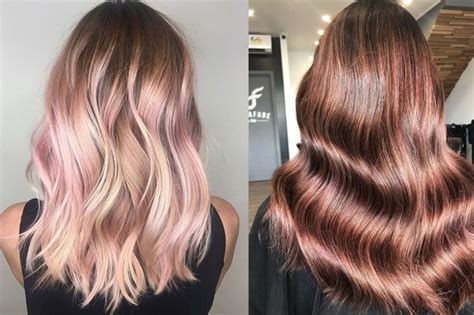 rose gold is the new metallic hair trend that suits both