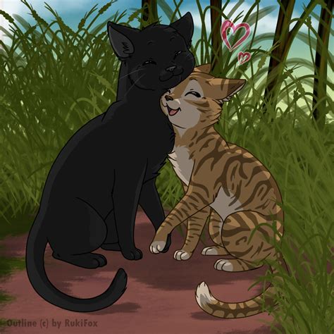 Crowfeather And Leafpool By Rukifox On Deviantart Warrior Cats Books