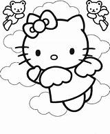 Kitty Hello Coloring Copic Colors Clouds Color Clip sketch template
