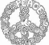 Coloring Hippie Pages Peace Sign Getcolorings Printable Color Getdrawings sketch template