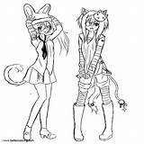 Coloring Pages Bff Cat Girls Adults Printable Kids sketch template