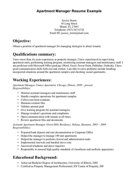 property manager resume sample sample resumes sample resumes