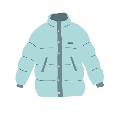 blue winter zipped  jacket isolated vector   white background