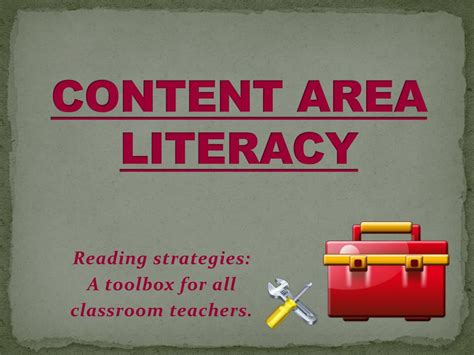 content area literacy powerpoint    id