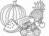 Coloring Pages Fruits Vegetables Watermelon Pineapple Printable Print Vegetable Kids Fruit Color Buah Buahan Gambar Drawing Mewarnai Garden Sheets Line sketch template
