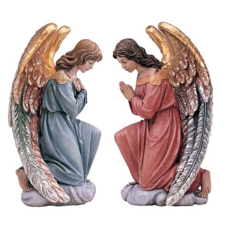 demetz art studio adoring kneeling angel statues