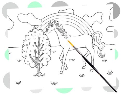 lovely rainbow pony coloring page coloring pages  kids etsy