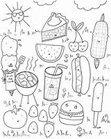 Coloring Pages Food Everfreecoloring Printable Picnic Adults Kids sketch template