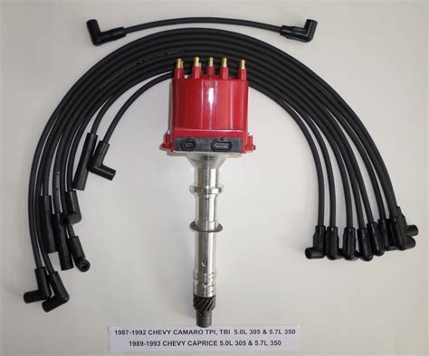 chevy camarocaprice   efitpitbi distributor black spark plug wires swapmeetparts