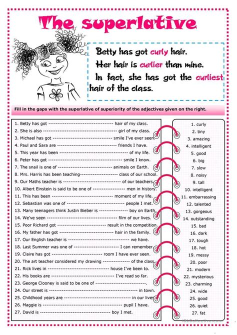 comparative superlative worksheets printable learning how to read