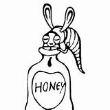 Bee Honey Jar Surfnetkids Coloring sketch template