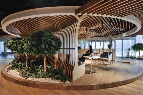 bringing  outdoors   companies  embracing biophilic office