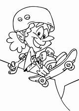 Skateboarding Coloring Cartoon Kid Pages Printable Drawing Categories sketch template