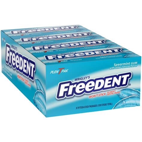 wrigleys freedent spearmint chewing gum  stick packs  count walmartcom