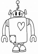 Robot Coloring Pages Printable Drawing Cute Robots Print Color Book Easy Line Colouring Clipart Kids Valentine Cliparts Apps Girl Sheets sketch template
