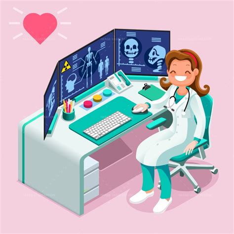 Radiology Icon Isometric People Cartoon Image Illustration