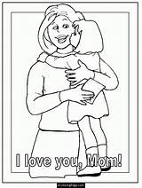 Coloring Pages Mom Mother Hug Printable Daughter Birthday Colouring Happy Clipart Coloringpages Template Library Books Help sketch template