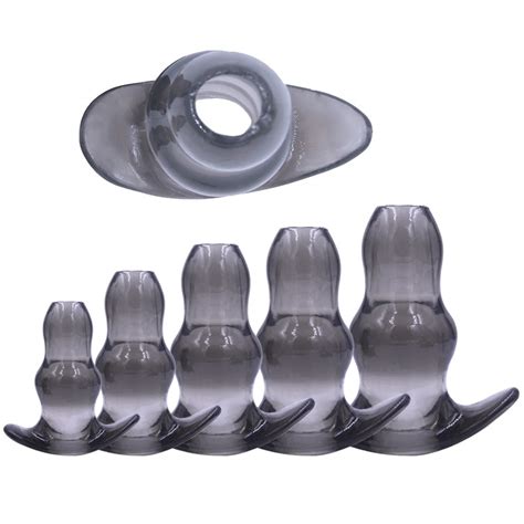 5 sizes hollow anal plug soft speculum prostate massager butt plug