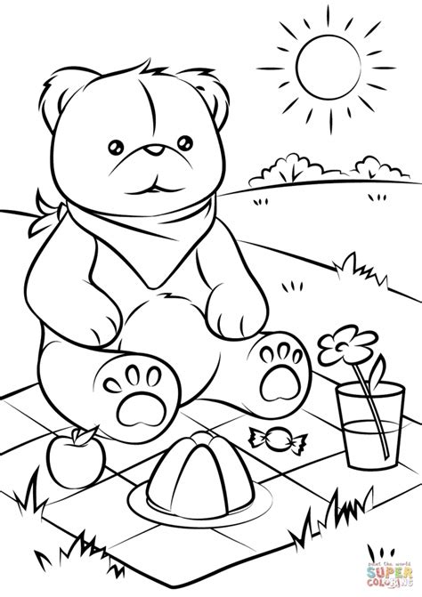 teddy bear picnic coloring pages fhal