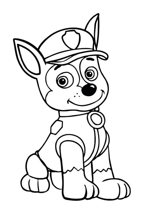 tracker paw patrol coloring page youngandtaecom paw patrol
