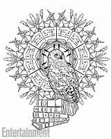 Potter Harry Coloring Creatures Book Magical Pages Hogwarts Ew Hedwig Inside Castle Mandala Fans Color Look Drawing Magic Printable Owl sketch template
