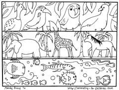creation coloring pages god   animals fish birds