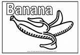 Banana Coloring Pages Fruit Color Kids Fruits Printable Library Clipart Vegetables Name Popular Vegetable sketch template