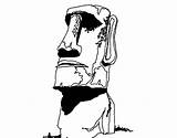 Moai Coloring Easter Island Colorear Coloringcrew sketch template