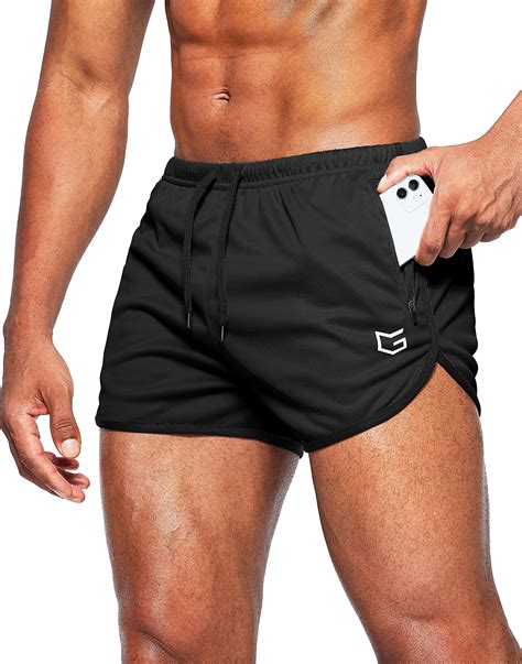 buy  gradual mens running shorts   quick dry gym athletic jogging shorts  zipper