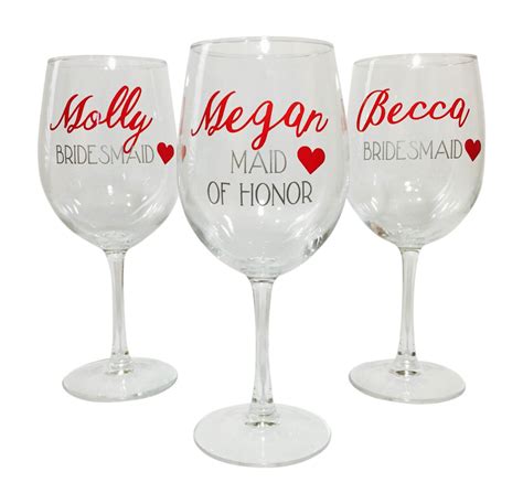 Personalized Wine Glasses Bridesmaids Glass Bridal Party