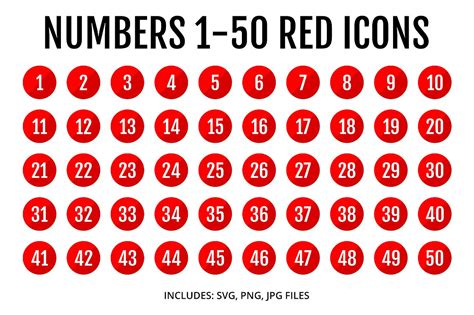 red number icons sleek icons creative market