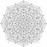Mandala Printable Coloring Flower Pages Drawing Colouring Adult Etsy Details Getdrawings Choose Board  sketch template