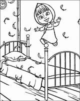 Masha Bear Coloring Pages Color Print sketch template
