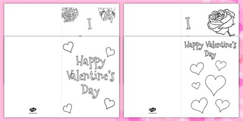 valentines card templates  colour primary resources