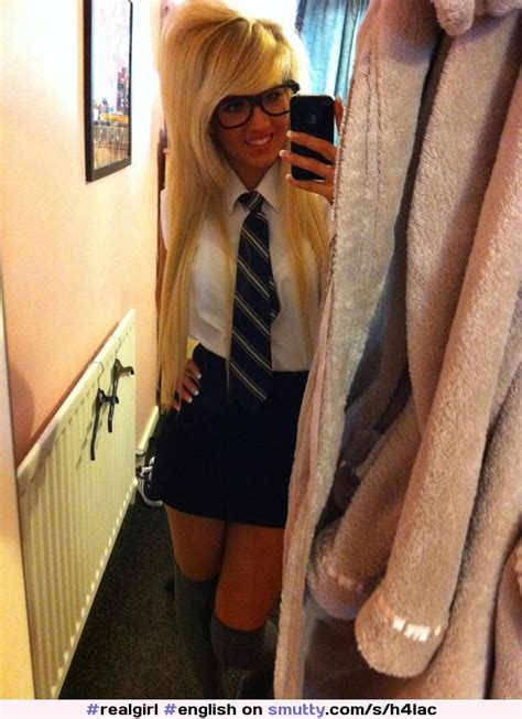 English Blonde Teen School Schoolgirl Geek Glasses Chav