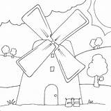 Windmill Coloring Colouring Windmills Flour Pages Mill Kids Print Template Fun Building sketch template