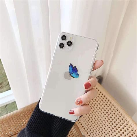 iphone 11 pro case clear cute butterfly design flexible bumper tpu soft